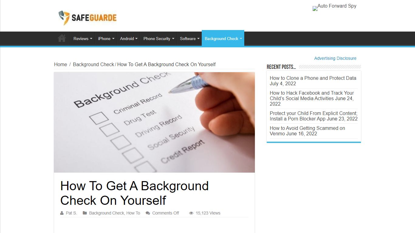 How To Get A Background Check On Yourself - Safeguarde.com